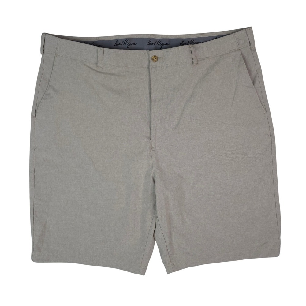 Ben Hogan Golf Shorts Mens 44x10 Beige Performance Stretch Flat Front WT4486